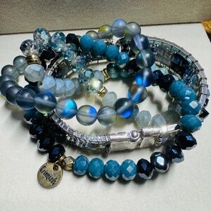 Ermish Stretch And Silver Wired Bracelet Bundle Set